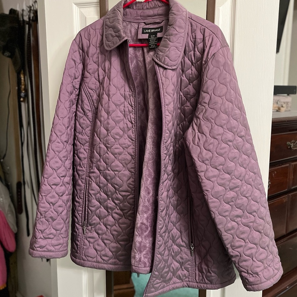 Lane Bryant Plum/lavender quilted jacket size 18/20